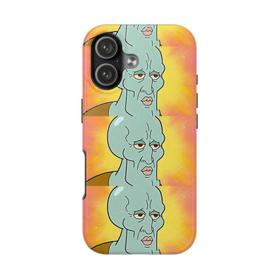 Handsome Squidward Tough Phone Case – Humorous Cartoon Protective Phone Cover